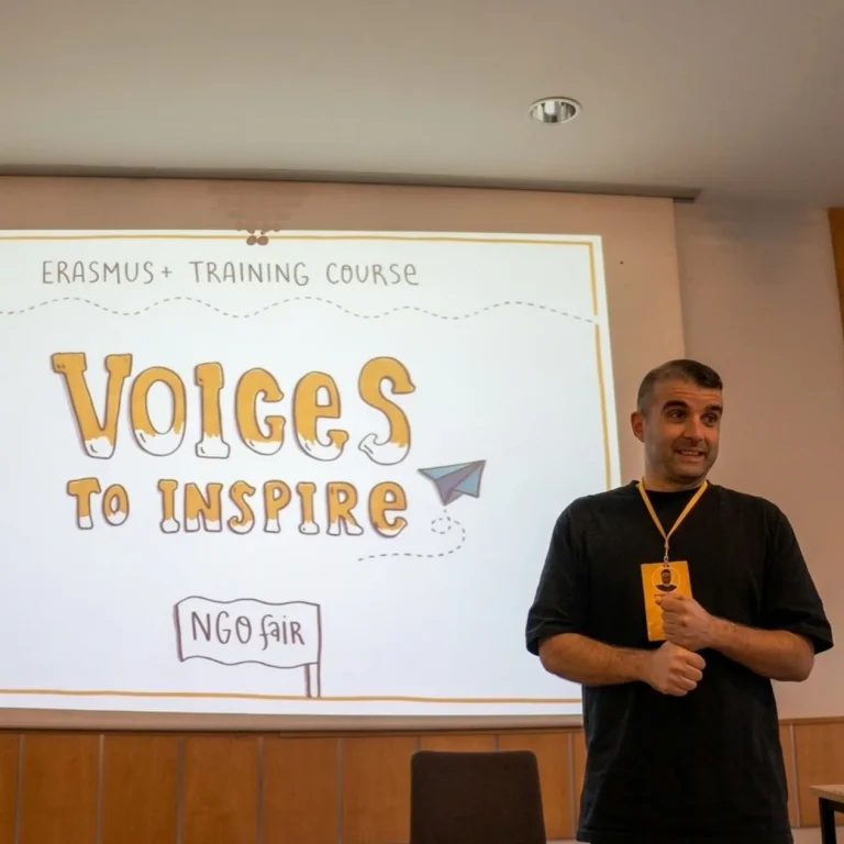 Fabio Meazza speaking during the Voices to Inspire training course
