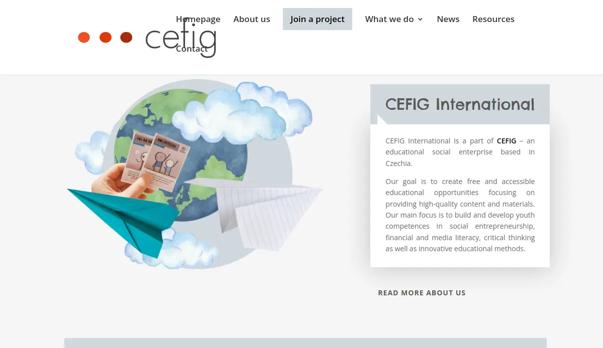 Homepage screenshot of CEFIG
